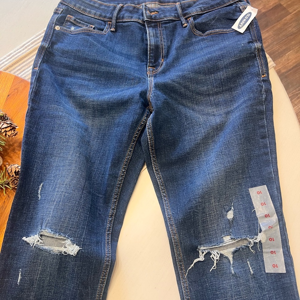 Distressed Old Navy Blue Jeans